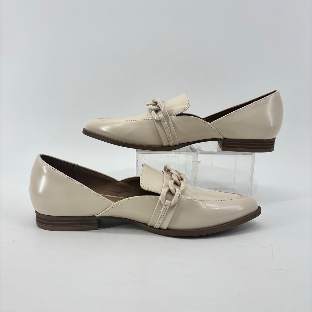 Lauren Conrad Demii Bone Loafers Women’s 8.5 Beige Patent Leather Flats - Picture 4 of 11